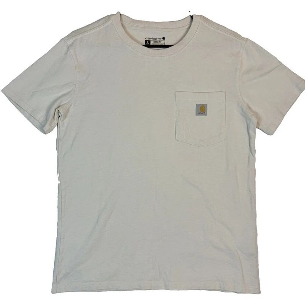 Carhartt T-Shirt S/S Pocket K87-W Ivory Cream Women’s Small Work Casual